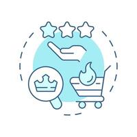 Popularity bias soft blue concept icon. User experience, service rating. Customer satisfaction, commerce. Round shape line illustration. Abstract idea. Graphic design. Easy to use article, blog post vector