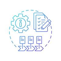 Work instructions blue gradient concept icon. Documentation management, checklist. Round shape line illustration. Abstract idea. Graphic design. Easy to use in infographic, presentation vector