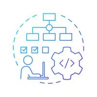 IT sops blue gradient concept icon. Regulatory compliance, information management. Round shape line illustration. Abstract idea. Graphic design. Easy to use in infographic, presentation vector