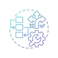Flow chart sop blue gradient concept icon. Hierarchy structure, task list. Process flow. Round shape line illustration. Abstract idea. Graphic design. Easy to use in infographic, presentation vector