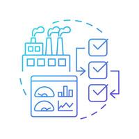 Manufacturing sops blue gradient concept icon. Efficiency metrics, performance monitoring. Round shape line illustration. Abstract idea. Graphic design. Easy to use in infographic, presentation vector
