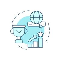 Popularity-based recommendations soft blue concept icon. Service quality, user rating. Online marketing. Round shape line illustration. Abstract idea. Graphic design. Easy to use article, blog post vector