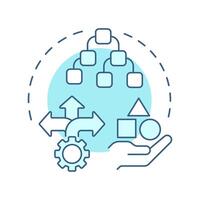 Diversity soft blue concept icon. Data management, filtering. Methodology algorithms, technology. Round shape line illustration. Abstract idea. Graphic design. Easy to use article, blog post vector