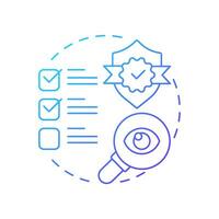Checklist sop blue gradient concept icon. Task list, work instructions. Regulatory compliance. Round shape line illustration. Abstract idea. Graphic design. Easy to use in infographic, presentation vector