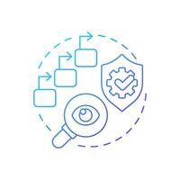 Order progress blue gradient concept icon. Task processing, monitoring. Regulatory compliance, control. Round shape line illustration. Abstract idea. Graphic design. Easy to use in infographic vector