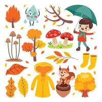 Set Of Autumn Design Elements vector