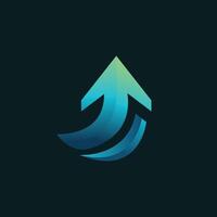 Gradient minimal arrow logo vector