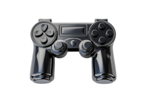 High-quality image of a modern black game controller isolated on a transparent background. perfect for tech and gaming content creators. png