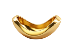 3D rendering of a gold banana on a black background. png
