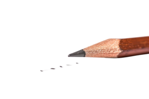 A closeup of a pencil tip with a dark background. png