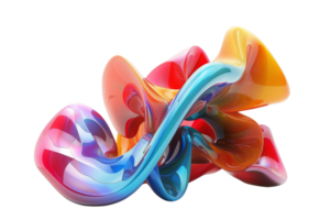 Abstract colorful 3D digital art with flowing shapes and vibrant hues, perfect for modern decor and creative design projects. png