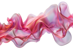 Abstract pink and purple smoke-like waves against a transparent background. creating a soft and ethereal look. Great for backgrounds or design projects. png