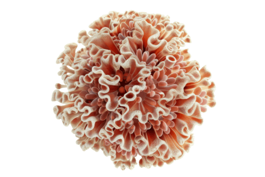 avvicinamento di un intricato e vivace corallo modello, in mostra suo unico, delicato struttura contro un' trasparente sfondo. png