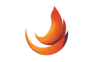 stylized orange flame. It is simple and modern, and would be suitable for use as a logo or icon. png