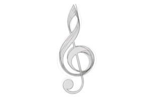 treble clef, which is a symbol used in musical notation to indicate the pitch of a note. png