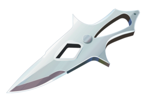 throwing knife. It has a silver blade and a black handle. The blade is double-edged and has a pointed tip. The png