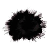 Modern dark black watercolor brush stroke on white background vector