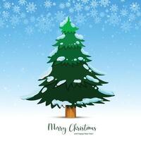 Decorative beautiful christmas line tree card on white background vector