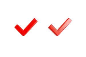 Two red check marks on a transparent background. png