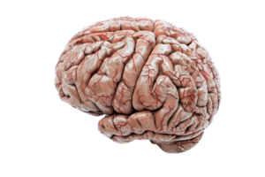 High-resolution image of a human brain showcasing its intricate details and neural structures. Ideal for medical and educational purposes. png
