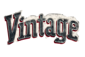 3D rendering of the word Vintage in a retro style png