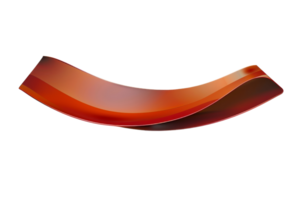3D rendering of a shiny red curved surface. png