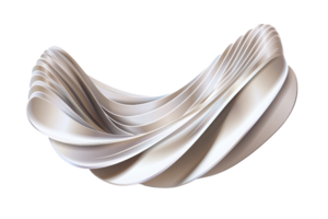 3D rendering of a white cloth with smooth folds. png