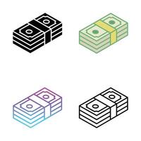 Money icon set. Isometric set of money. vector