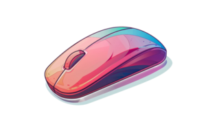 pink and blue computer mouse. The mouse is wireless and has a sleek design. It would be perfect for anyone looking for a stylish and functional mouse. png