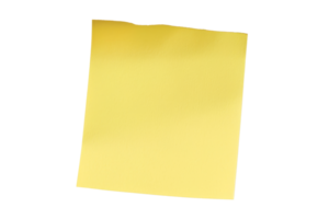 Yellow sticky note with torn edges on transparent background png