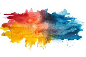 A colorful splash of paint with a yellow stripe. The colors are bright and vibrant, creating a sense of energy and excitement. The brushstrokes are bold and expressive, giving the painting a dynamic png