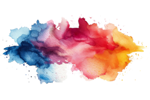 A colorful splash of paint with a blue, red, and yellow hue. The colors are vibrant and bold, creating a sense of energy and excitement. The brushstrokes are loose and expressive png