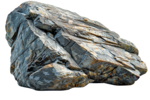 A large rock with a rough surface and a few cracks. The rock is grey and he is weathered png