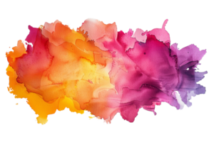 A colorful watercolor painting with a yellow and orange stripe. The painting is abstract and has a lot of different colors png