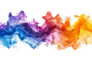 A colorful line of smoke with a yellow and orange section. The line is very long and has a lot of different colors png