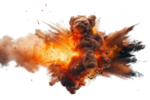 A large explosion is depicted in the image, with a lot of debris and smoke flying in the air. The scene is chaotic and intense, with the explosion leaving a trail of destruction in its wake png