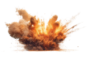 A large explosion is depicted in the image, with a lot of smoke and debris flying in the air. The scene is intense and chaotic, with the explosion leaving a trail of destruction in its wake png