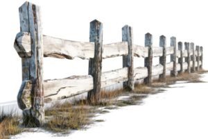 A wooden fence with a few broken boards and a few weeds growing in between. The fence is old and worn, but it still stands tall. Scene is somewhat melancholic, as the fence appears to be abandoned png
