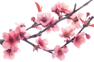 A branch with pink flowers on it. The flowers are in full bloom and are very pretty. The branch is thin and delicate png
