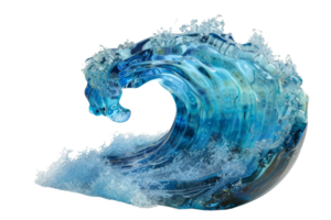 A wave in the ocean with a blue color. The wave is very big and it is crashing on the shore png