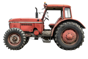 High-resolution image of a vintage red tractor. Perfect for agricultural, farming, and machinery-related themes and projects. png