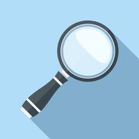 Magnifying glass icon, flat design with long shadow vector