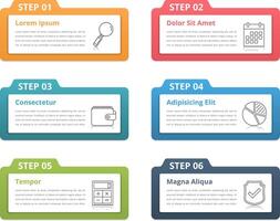 Set of infographic elements with numbers, line icons and place for your text, can be used as workflow, process, steps or options vector
