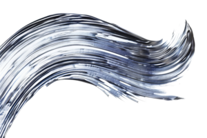silver-colored ribbon. The ribbon is flowing in the air. The background is black. The ribbon is shiny and smooth. png