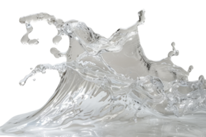 large wave crashing over a beach. The wave is crystal clear and looks very powerful. png