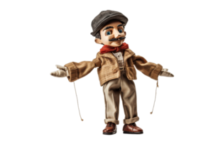 A man in a hat and a red scarf is holding a string. He is looking at the camera png