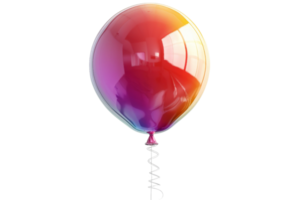 A colorful balloon with a red and yellow center and a blue and green outer edge. The balloon is floating in the air and has a string attached to it png