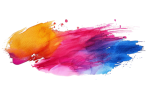 A colorful brush stroke with a yellow and orange stripe. The brush stroke is made up of a mix of colors including red, blue, and yellow png