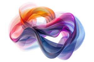 A colorful, abstract, and flowing line that is purple, blue, and red. The line is curved and he is a spiral png