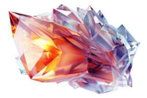 A large crystal with a red center and a blue top. The crystal is made of ice and has a very sharp point png